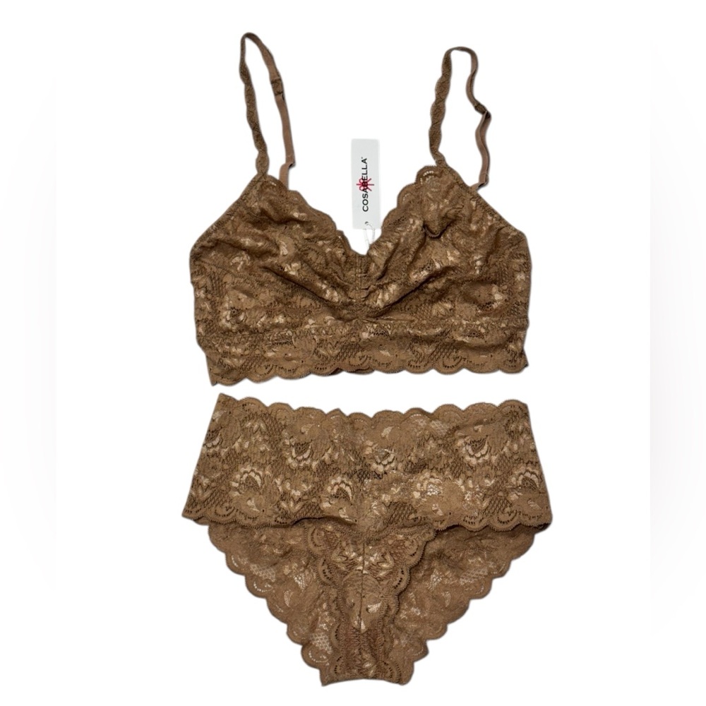 Cosabella Set Never Say Never Sweetie Bralette Sz M & Low Rise Hotpants Sz S/M